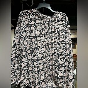 Black & Pink Button Up Blouse